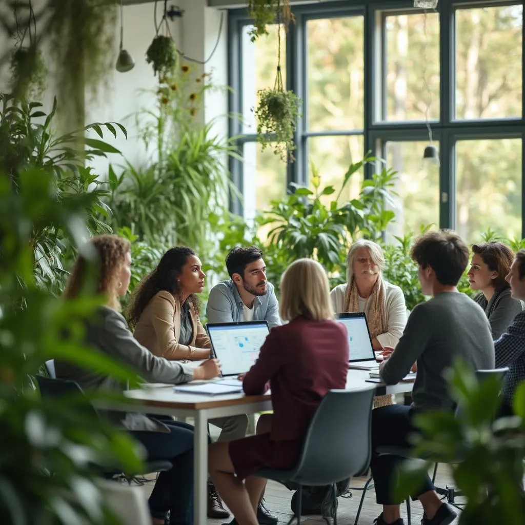 Equipo de consultores en reunión